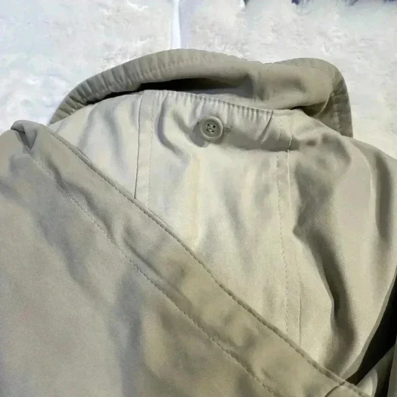 London Fog Womens XSP Tan Beige Lightweight Hooded Jacket Pockets *Flaw - Picture 3 of 9